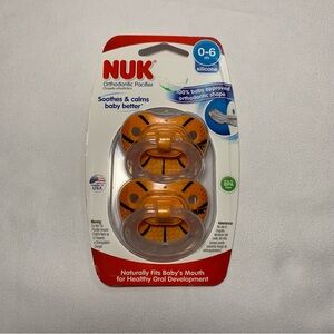 NUK baby boy Basketball Pacifiers NEW Two Pack 0-6months